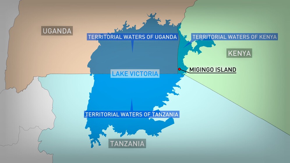 Migingo island map of territorial waters